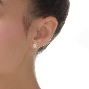 Diamond Teardrop Frame Stud Earrings 1/2 ct tw 10K Yellow Gold  Kay Jewelers